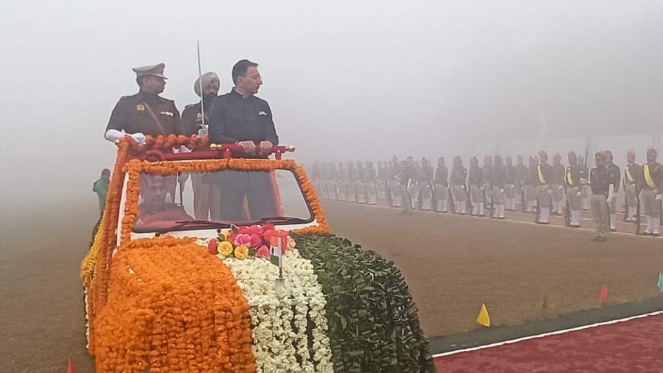 Republic Day 2024: Colorful program in Moradabad, Jitin Prasad took salute of the parade, policemen honored