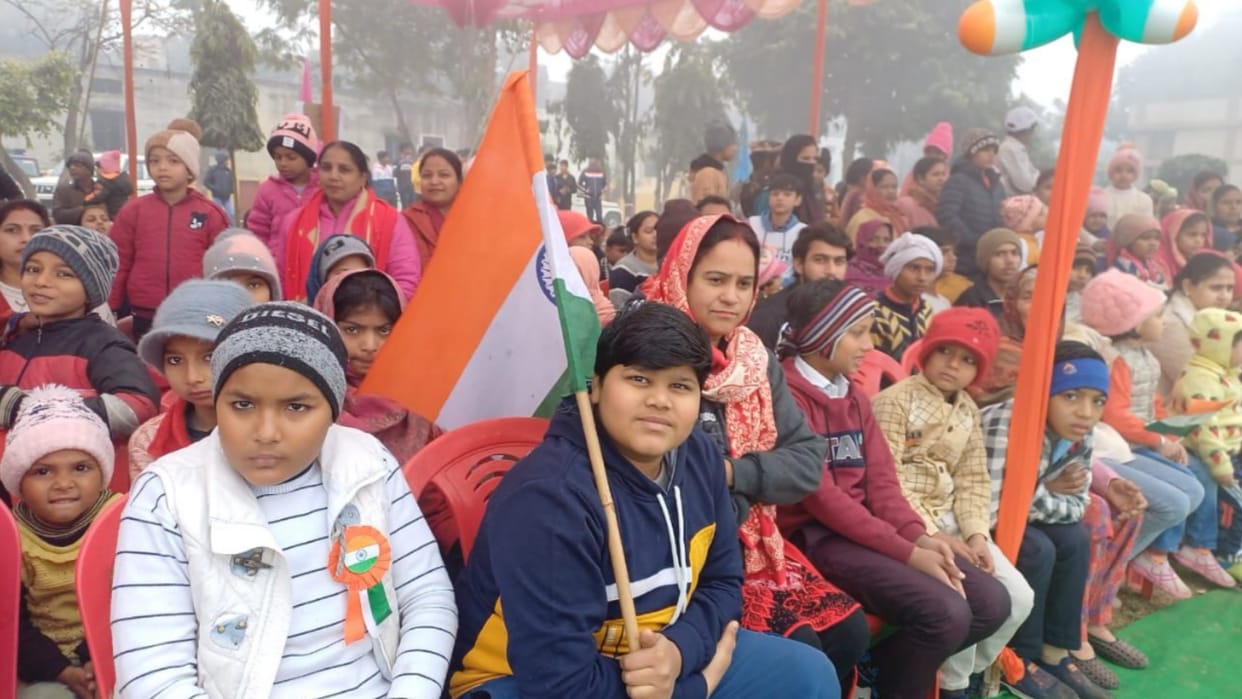 75th Republic Day 2024: Republic Day was celebrated in West UP and people congratulated each other
