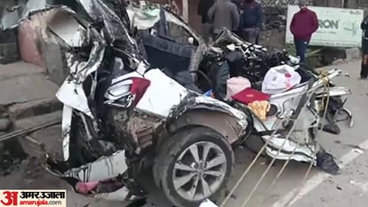 Truck hits car in Kangra of Himachal Pradesh