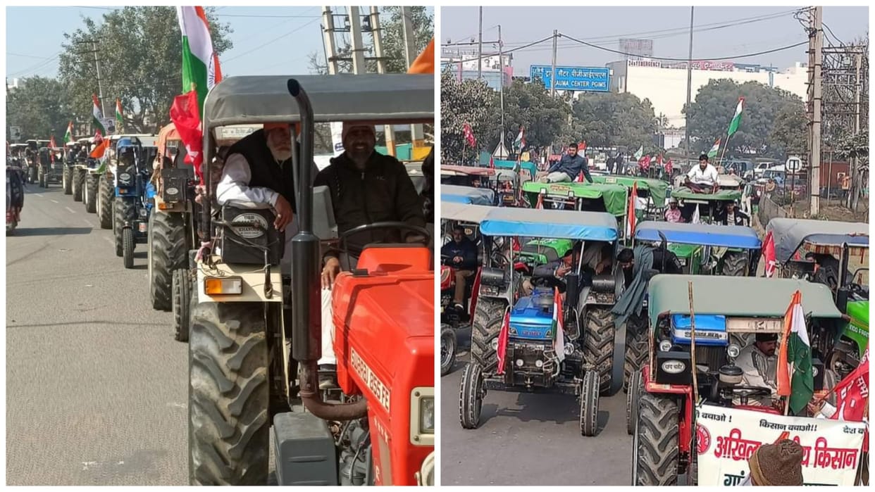 Haryana: Farmers and labor organizations took out tractor march in the districts