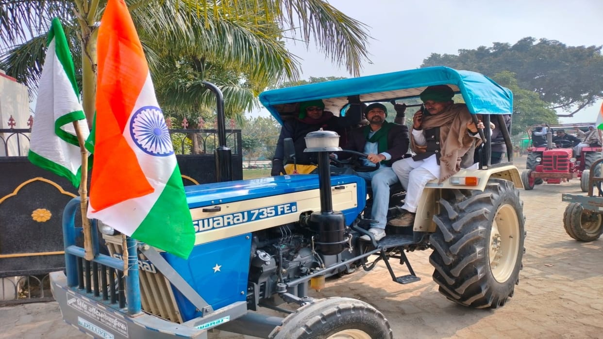 BKU Tikait group takes out tractor rally, accuses central and state government of cheating farmers