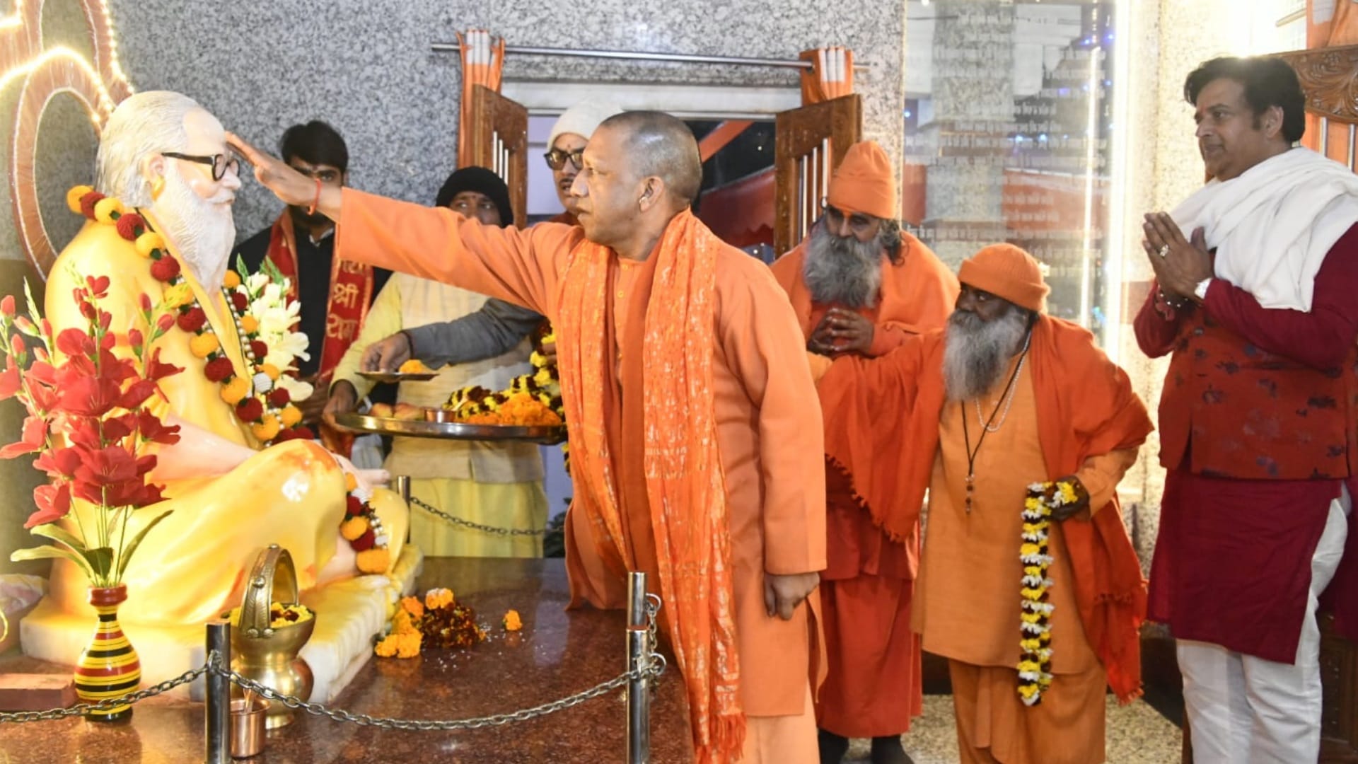 CM Yogi Adityanath arrived to Gorakhdham temple after Pran Pratishtha.