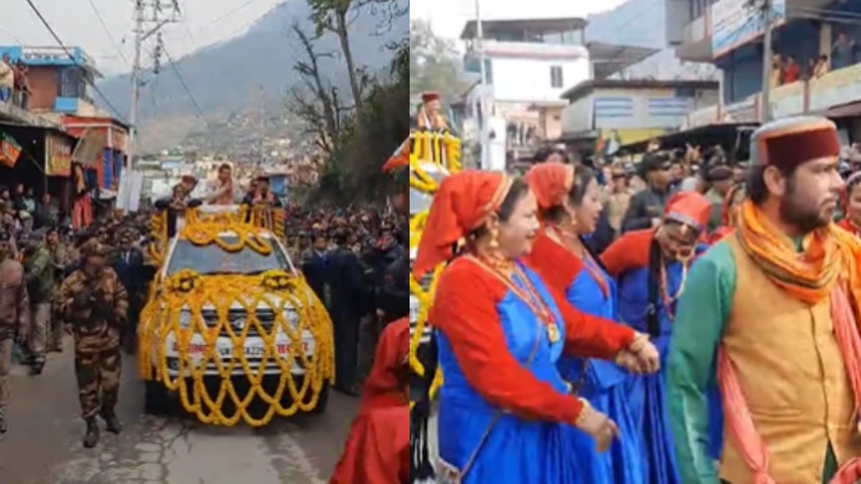 CM Dhami reached Rudraprayag to attend Nari Shakti Vandan Mahotsav road show till Agastyamuni playground