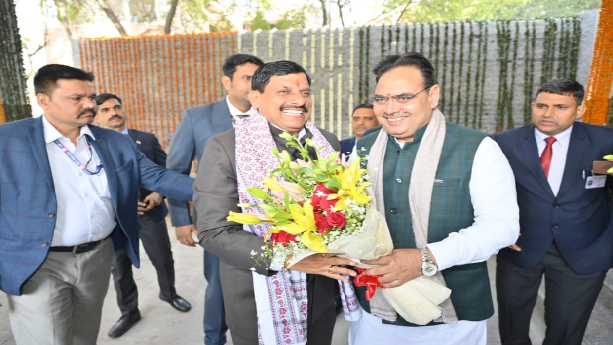 MP CM Mohan Yadav in Jaipur Rajasthan CM Bhajan Lal Sharma Welcomed Know Schedule