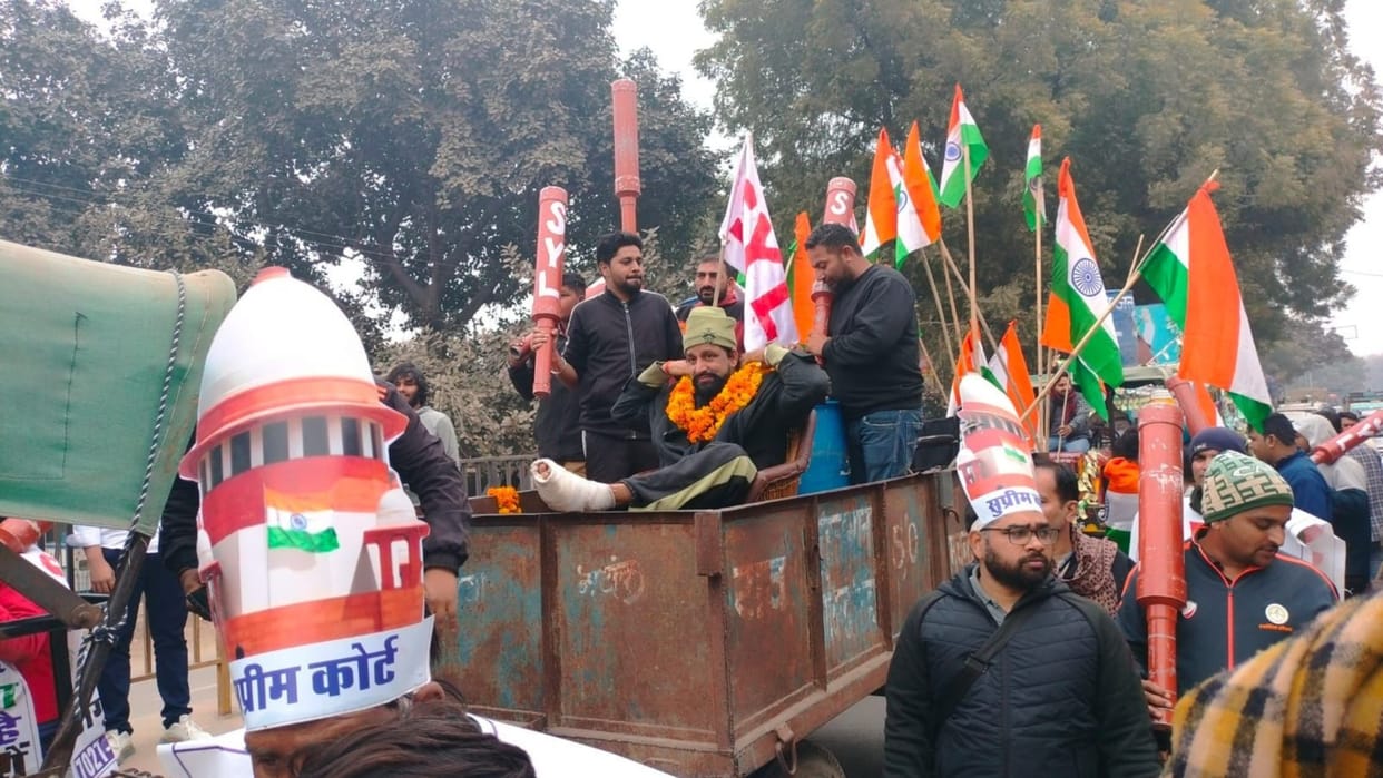 Naveen Jaihind reached Jind during Aam Aadmi Party rally