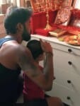 Hardik Pandya, worships, with son, Agastya, see pictures