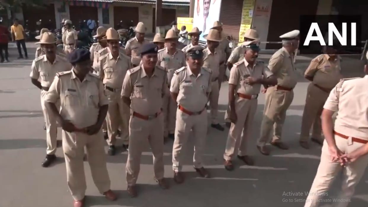 karnataka security tighten in mandya after row over hanuman flag cm siddaramaiah bjp jds protest