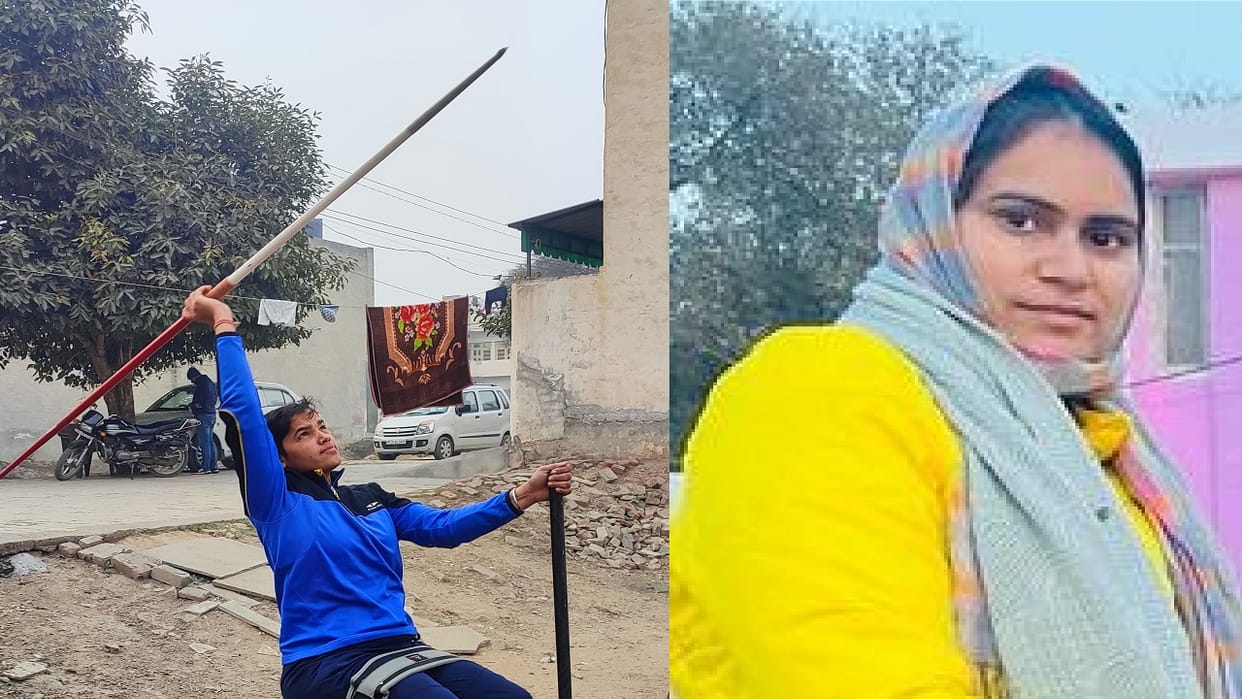 Body on wheel chair, Success kissing feet, Anshu of Hisar became constable in Delhi Police on basis of sports