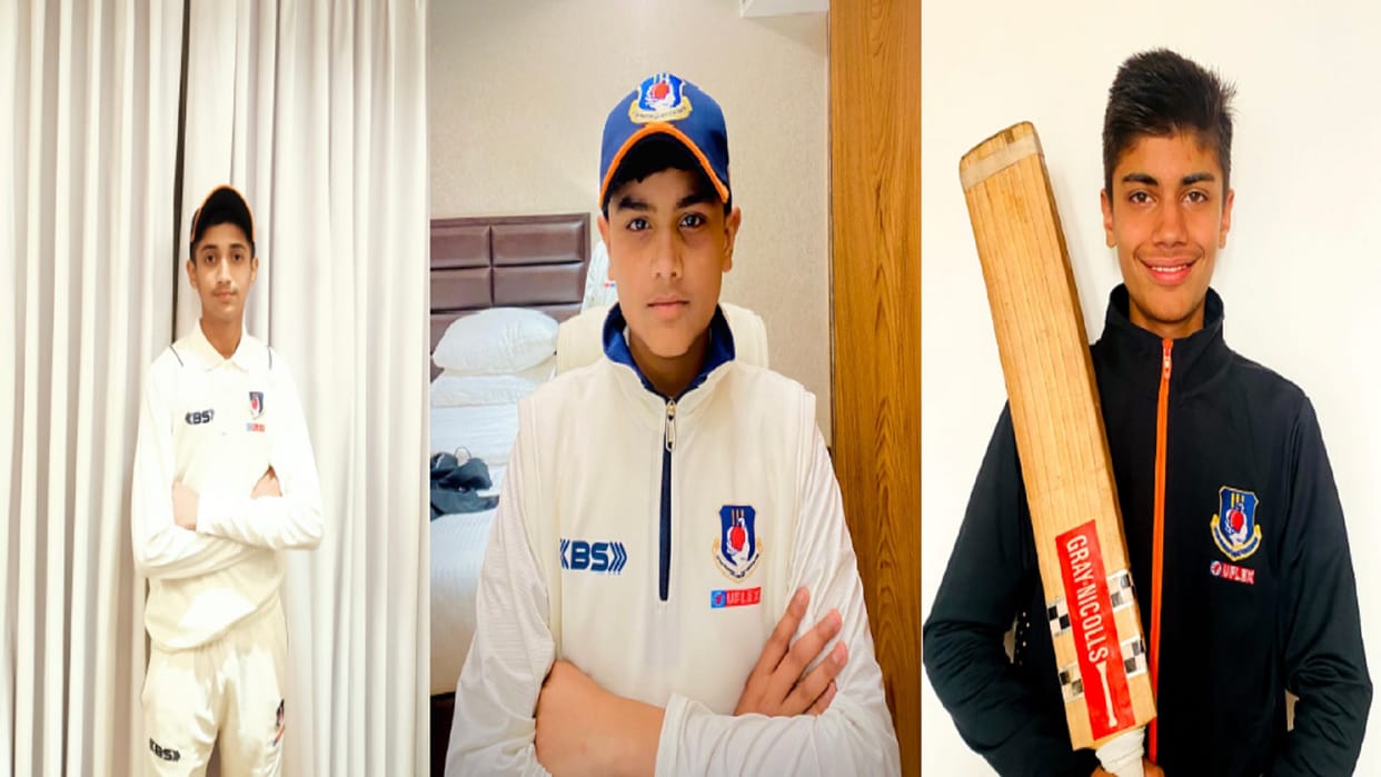 Saharanpur Rudraksh Sharma, Mohammad Amish and Aarav Chaudhary have selected in UP Under 14 cricket team