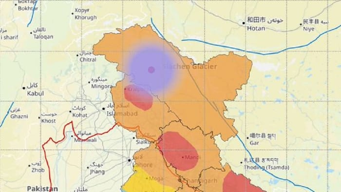 An earthquake with a magnitude of 3.4 on the Richter scale hit Leh, Ladakh