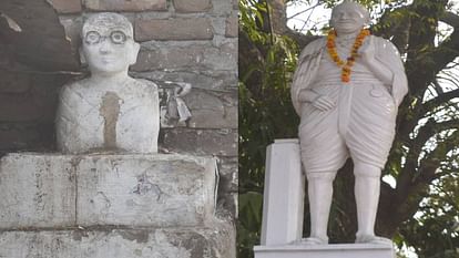 plight of Mahatma Gandhi statues continued in Agra even on eve of his punyatithi