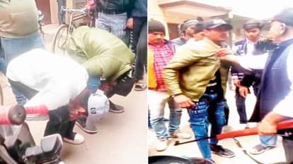 मनचलों को बनाया मुर्गा