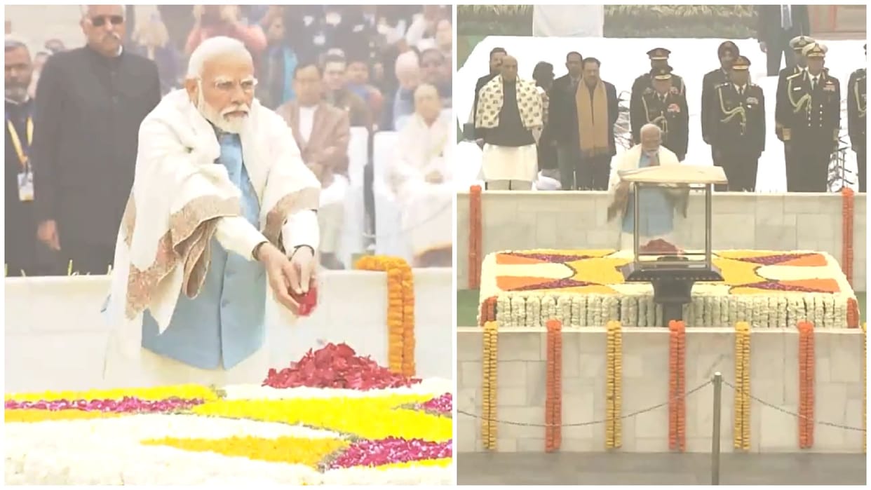 Mahatma Gandhi Death anniversary PM Narendra Modi pays homage with President Murmu news and updates