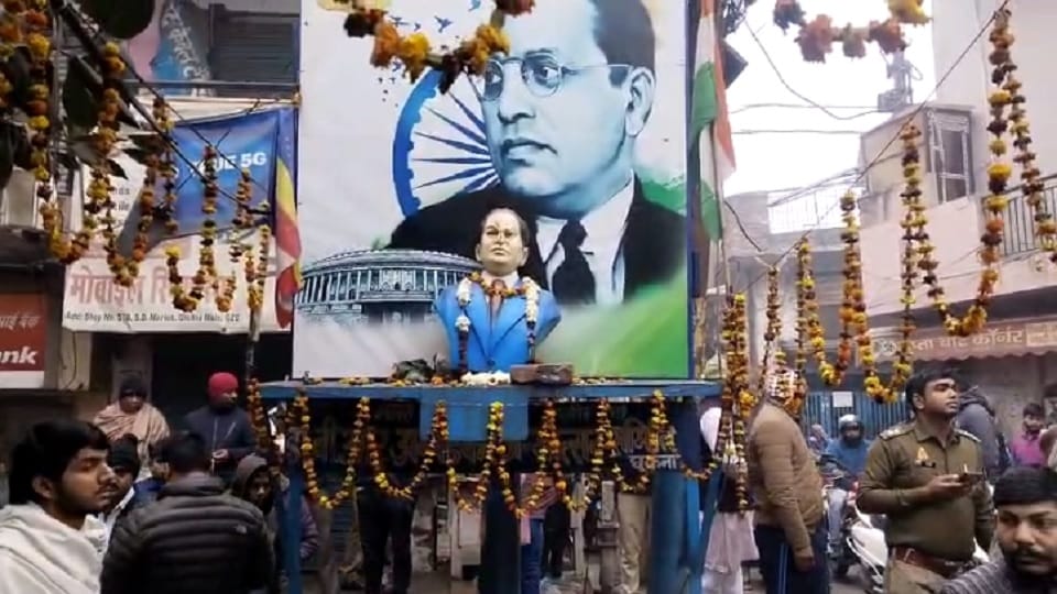 Mischievous elements vandalized the statue of Baba Saheb