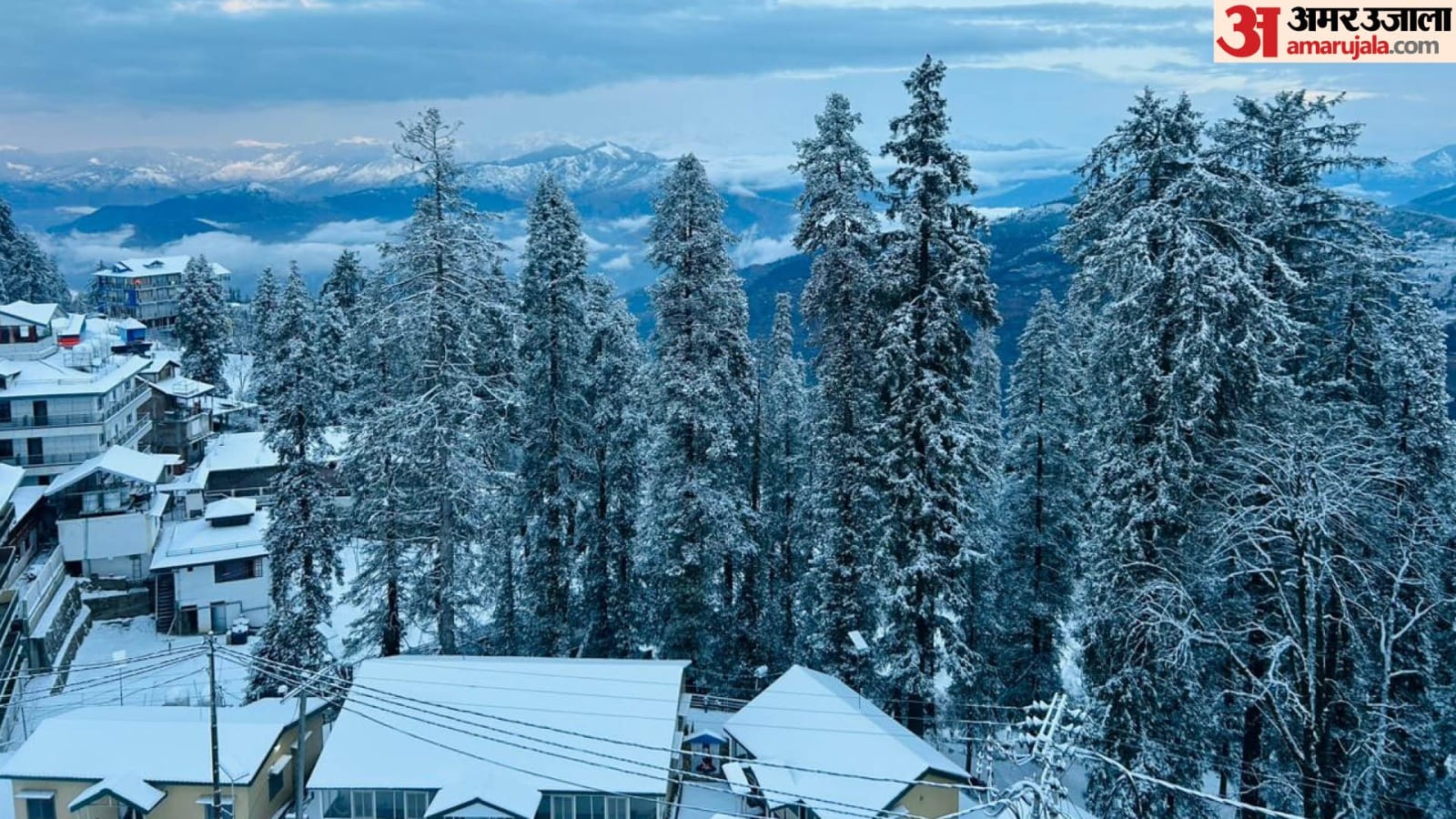 Amazing pictures of snowfall of the year In himachal Upper areas covered in snow Shimla-Rampur highway closed