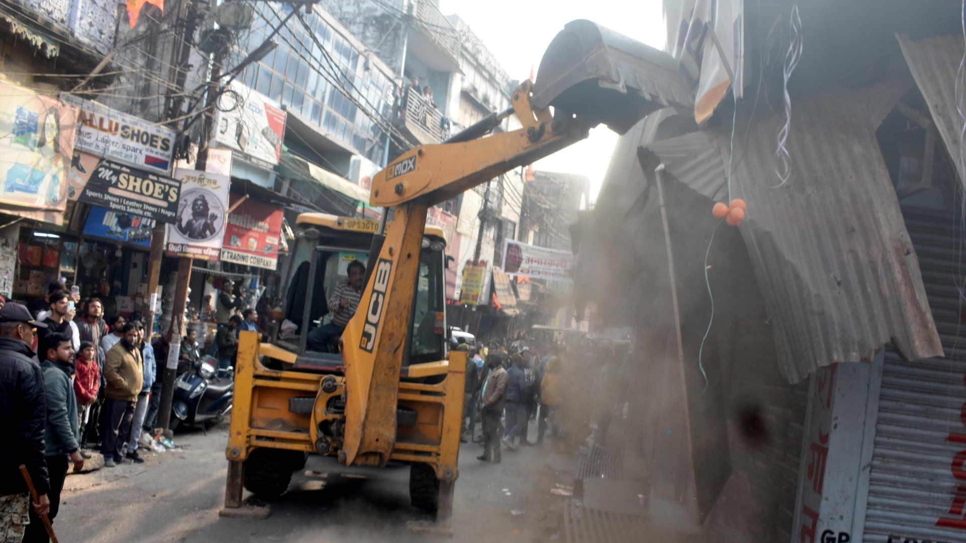Bulldozer started: Townhall corridor vacated...Golghar still left