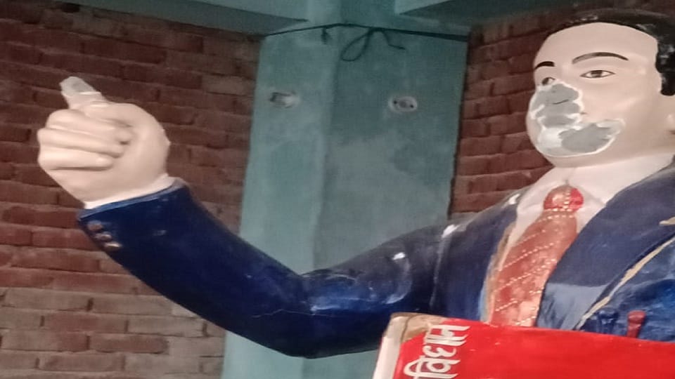 Ambedkar statue damaged