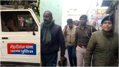 घटनास्थल पर जांच करती पुलिस।