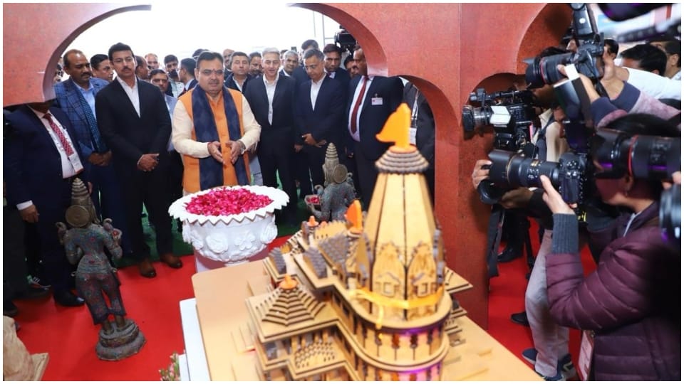CM Bhajanlal Sharma inaugurates Ram Mandir model in India Stonemart 2024