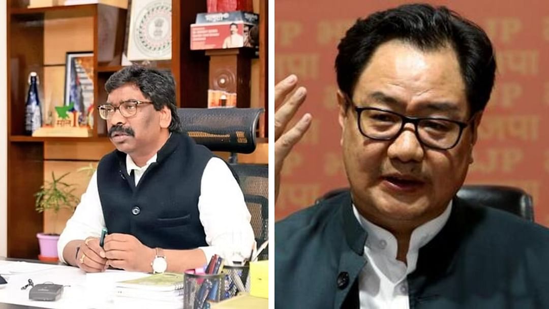 kiren rijiju attacks jmm leader hemant soren says spoiled son accused looting public money