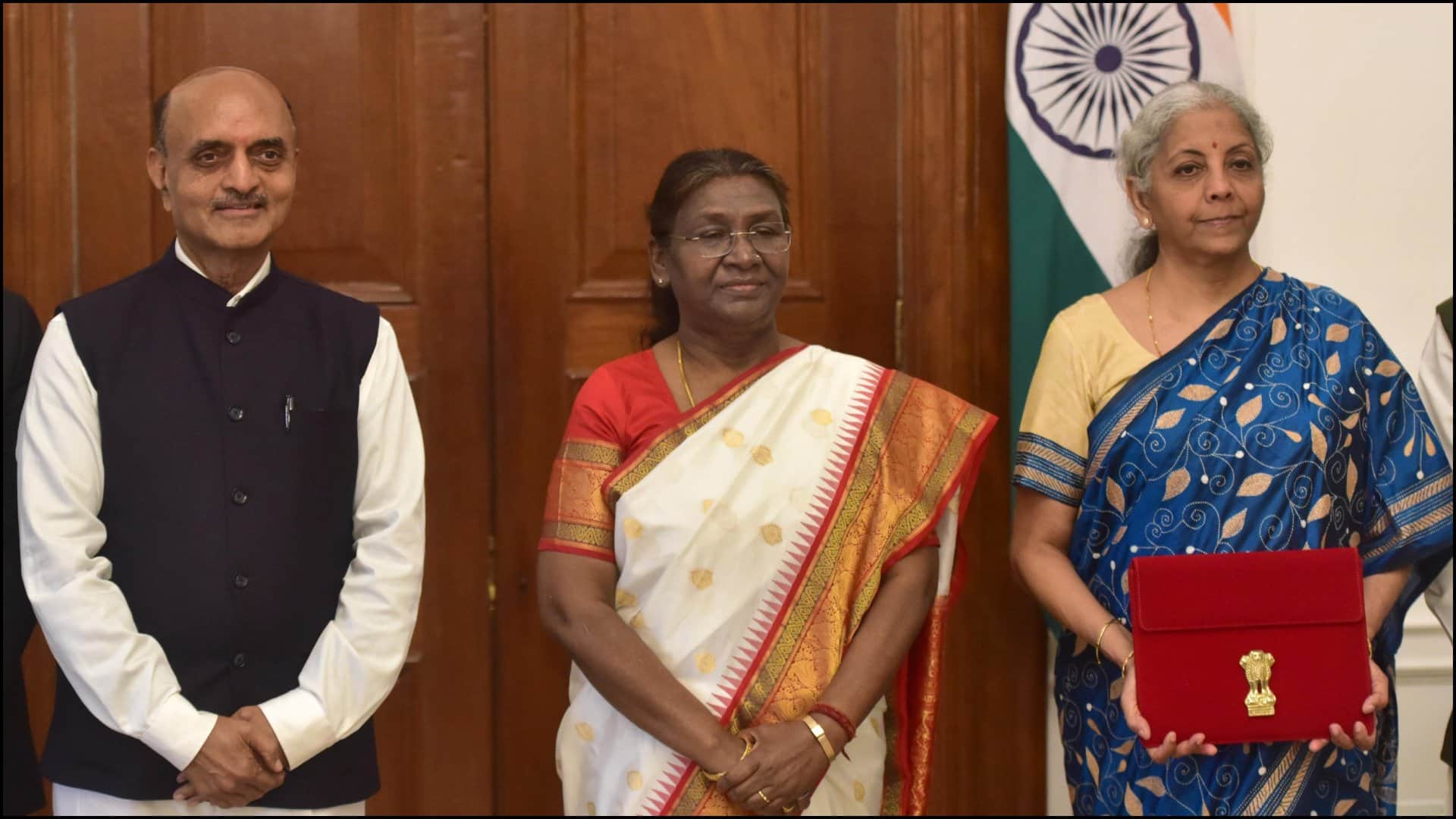 Interim Budget 2024 union budget finance Minister Nirmala Sitharaman photos presenting the budget