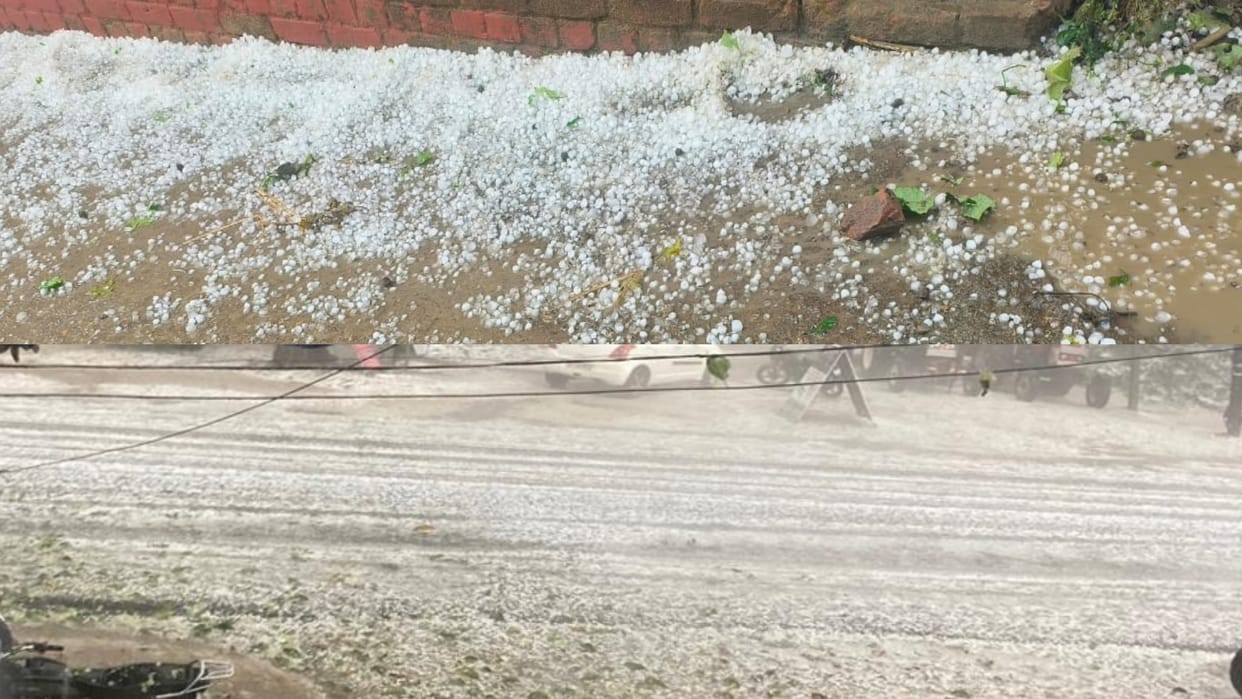 Rain with hailstorm and mountain like view seen in Saharanpur, see pictures