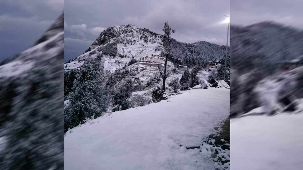 Uttarakhand Weather Today Rain and snowfall in mountains heavy snowfall Watch Photos