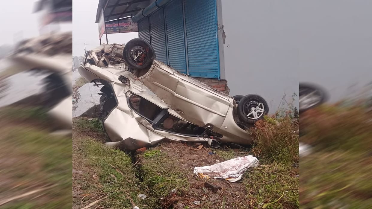 Speeding car overturns in Doiwala death many injured Accident Rishikesh Uttarakhand news in hindi