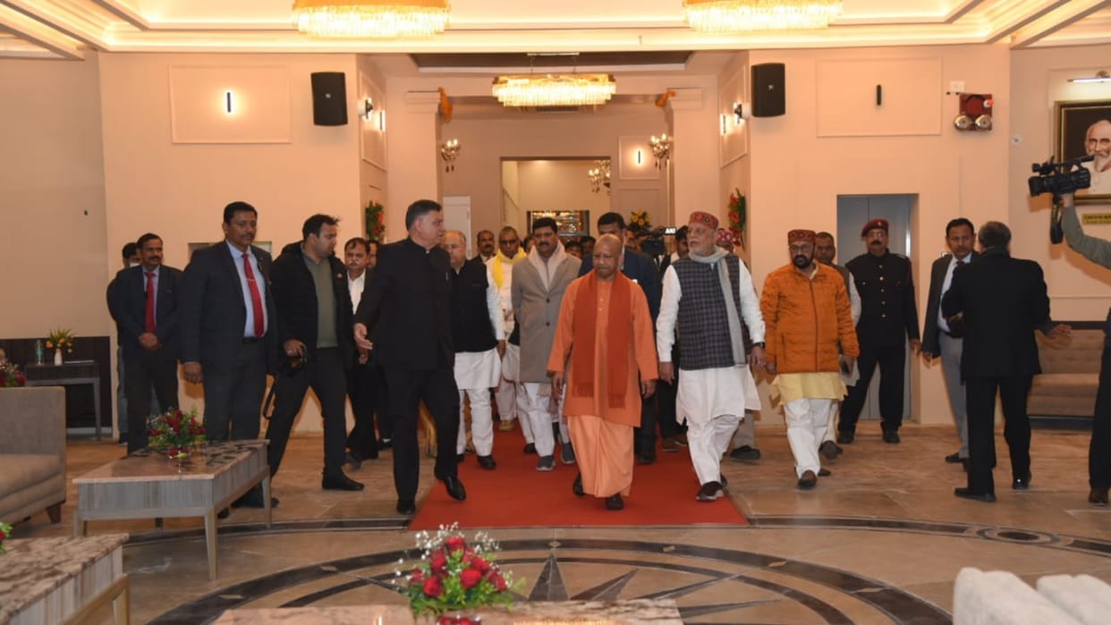 CM Yogi Adityanath inaugrates the renewal of tandon Hall in Vidhanbhawan.