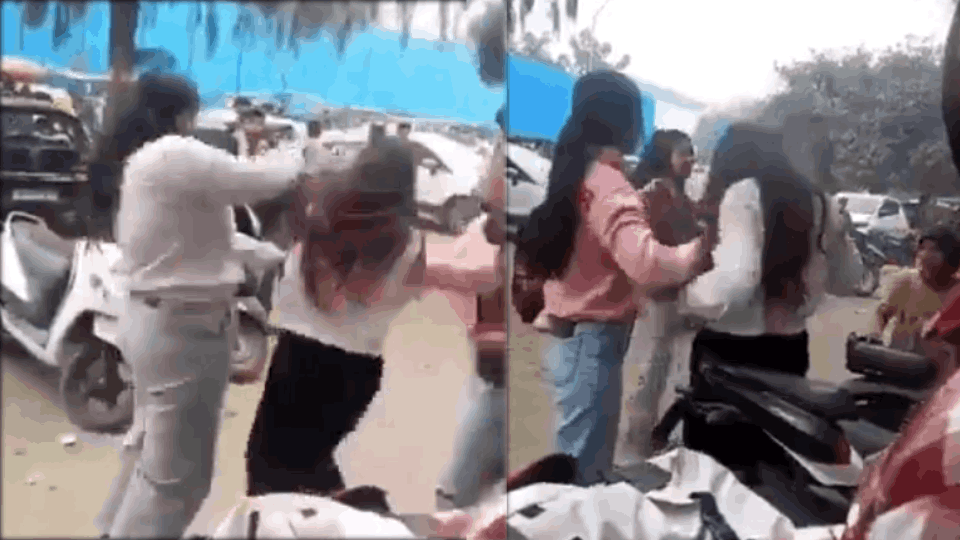 fight between two groups of students outside Sharda University Greater Noida.
