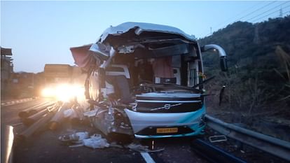 Private Volvo bus hits truck one dead