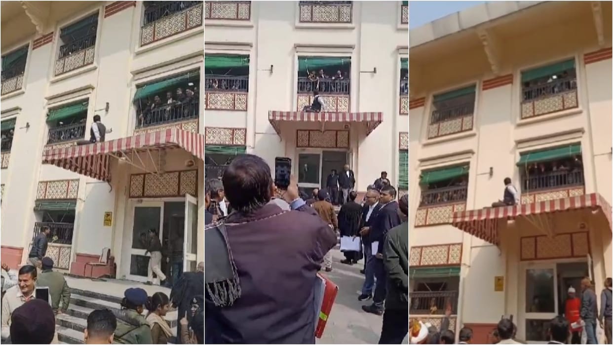 Lawyer climbed onto the balcony in Patna High Court, pretended to jump, created ruckus