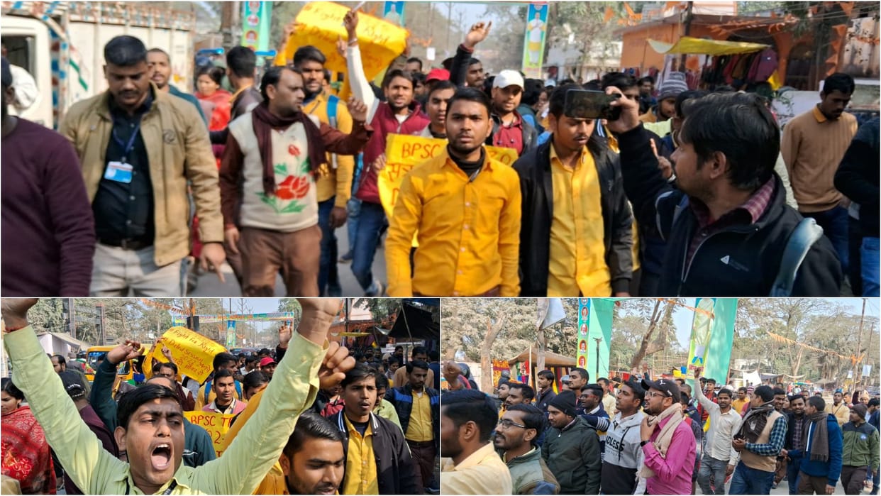 Muzaffarpur: Candidates took to streets demanding change of BPSC exam date; Gave warning of violent protest