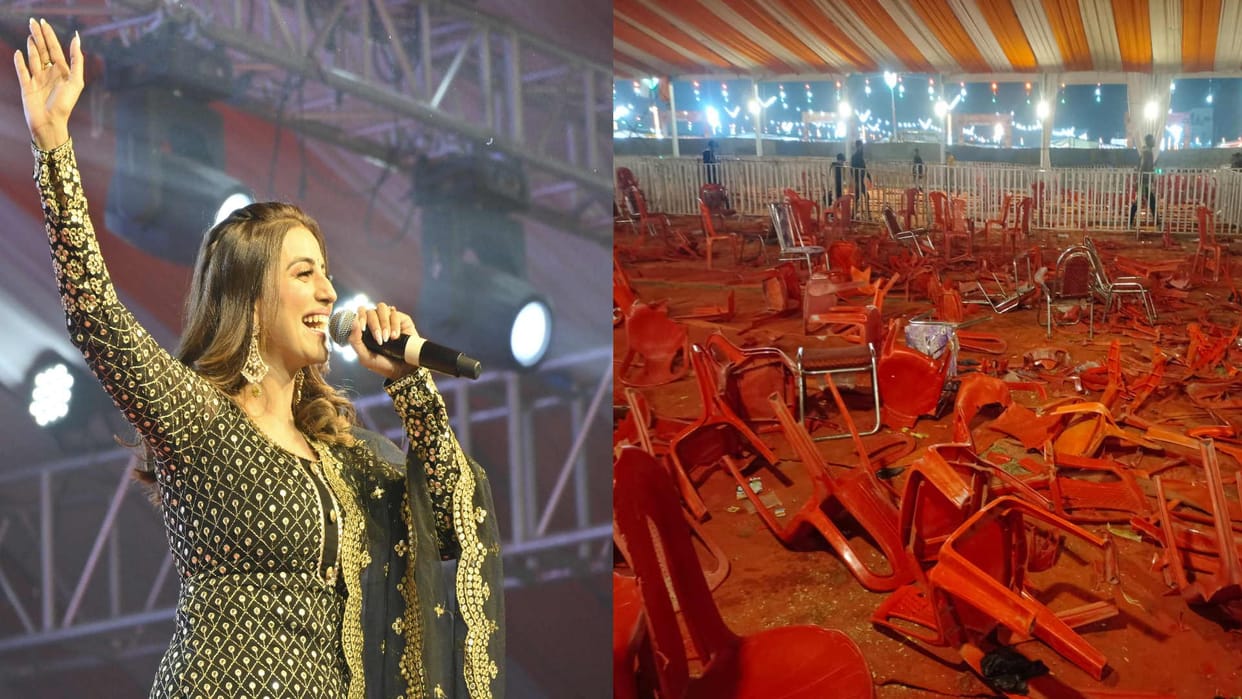 Siddharthnagar Mahotsav Chairs broken in Akshara Singh program