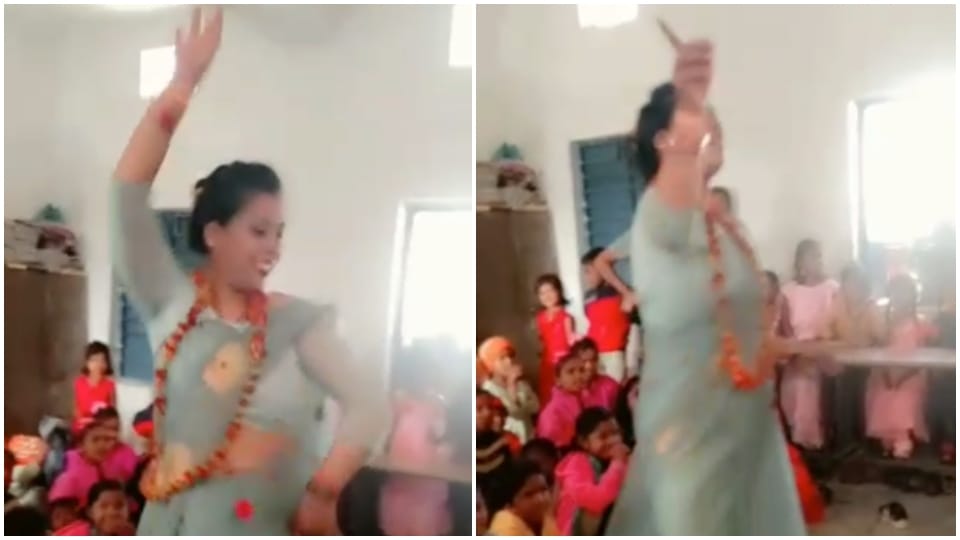 Singrauli government school teacher dance video viral on social media