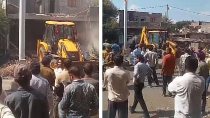 Ujjain: Big action by police against the killers of BJP leader and his wife, houses of the accused demolished