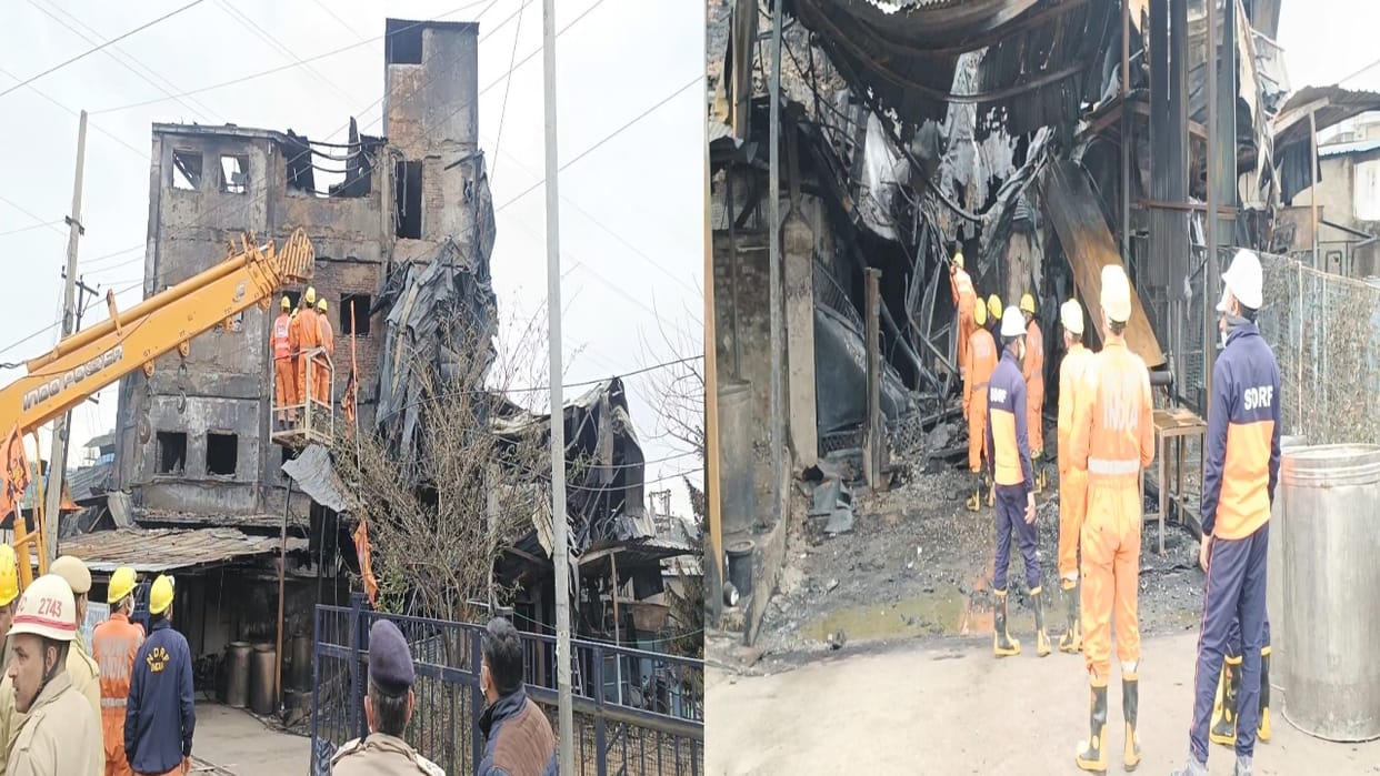 Big flames brought under control, fire burning where water did not reach, NDRF launched search operation with