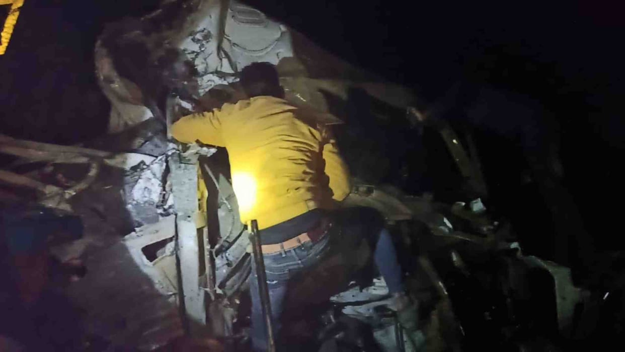 Sagar Accident: Two killed in collision between passenger bus and dumper