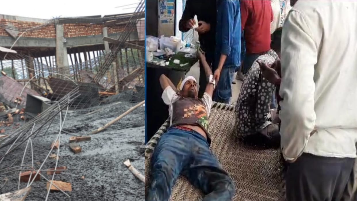 Linter of hospital under construction falls, 14 workers injured by getting buried under debris in Saharanpur