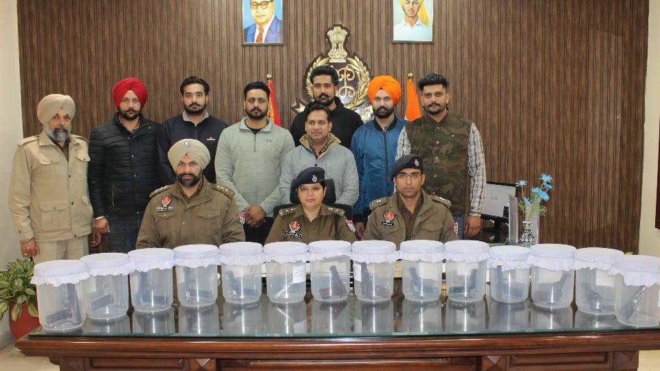 Khanna police arrested three accused and recovered 14 pistols, magazines and one cartridge