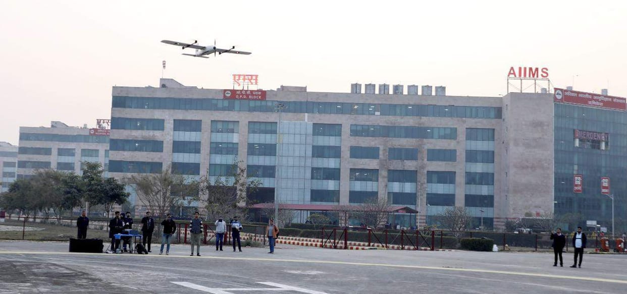 Rishikesh Aiims Regular drone medical service started for hilly areas became first institute in india to do so