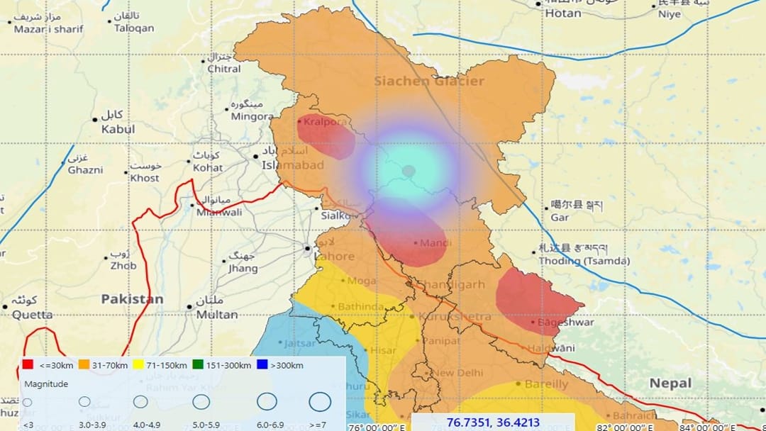 Ladakh Earthquake: Earthquake tremors in Kargil Ladakh, intensity was 3 dot 8 on Richter scale.