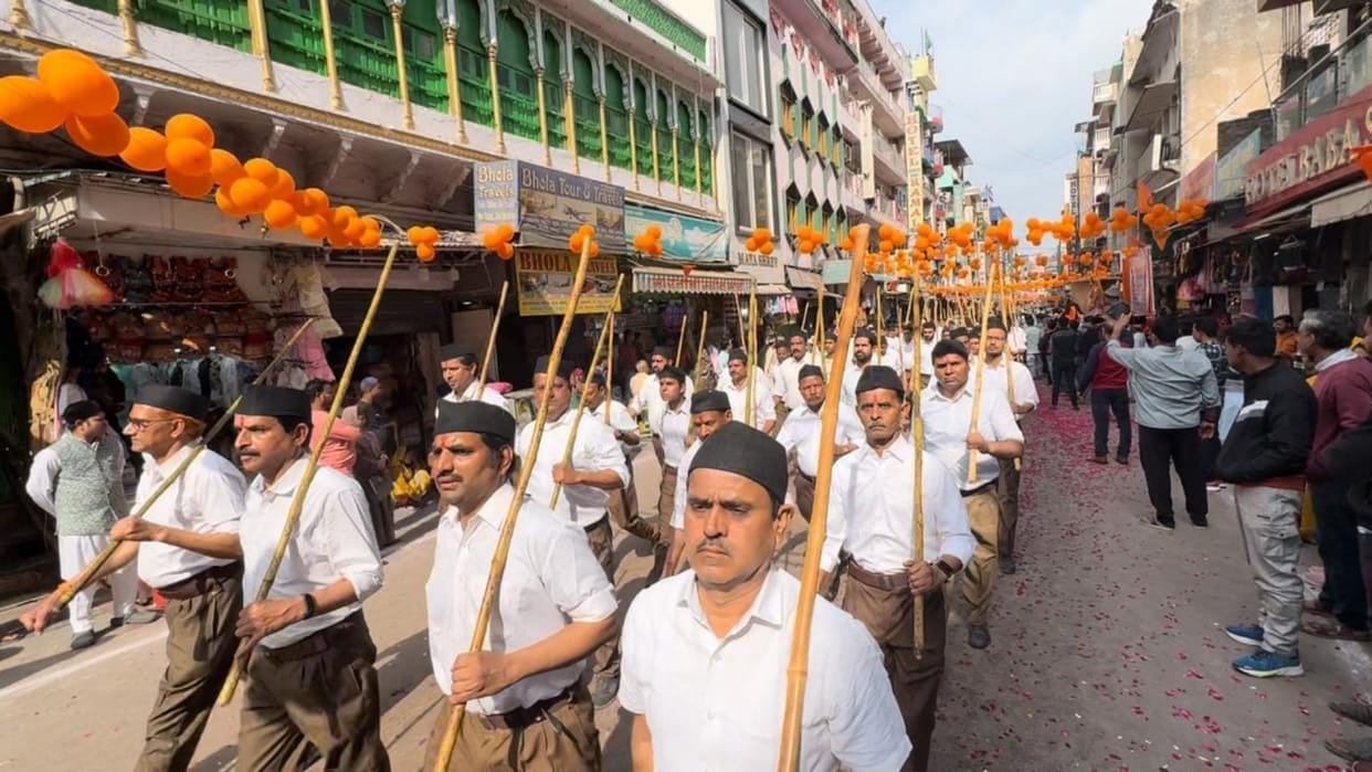 Rajasthan News: 5000 volunteers joined in RSS's annual Mahanagar Path Sanchalan, people welcomed it