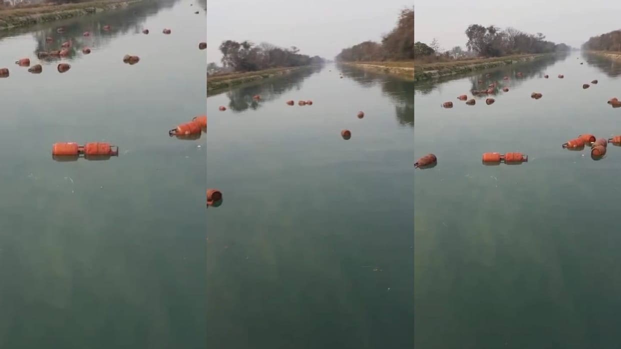 Punjab: A vehicle loaded with cylinders fell into the Bhakra canal