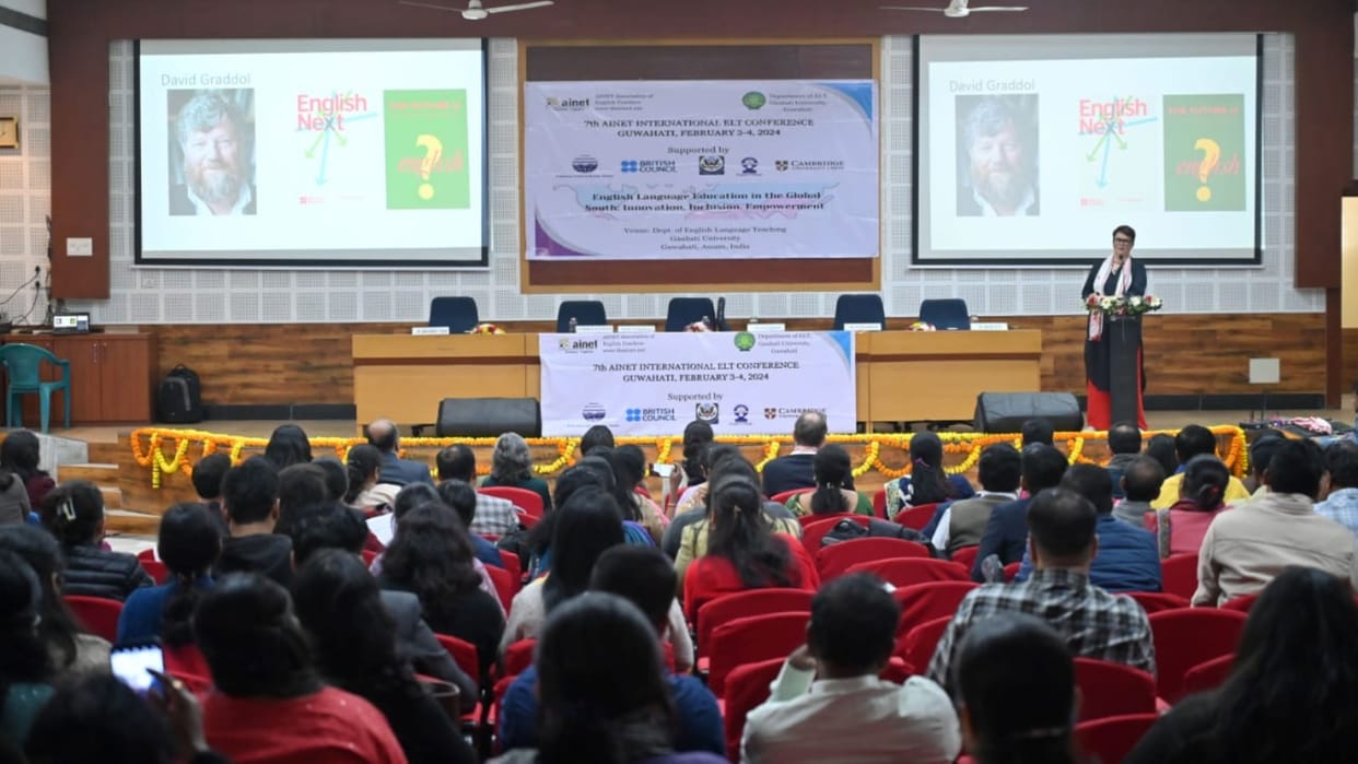 7th AINET International ELT Conference: Prof Nani Mahant essence Vedas and Upanishads anthem Bhupen Hazarika
