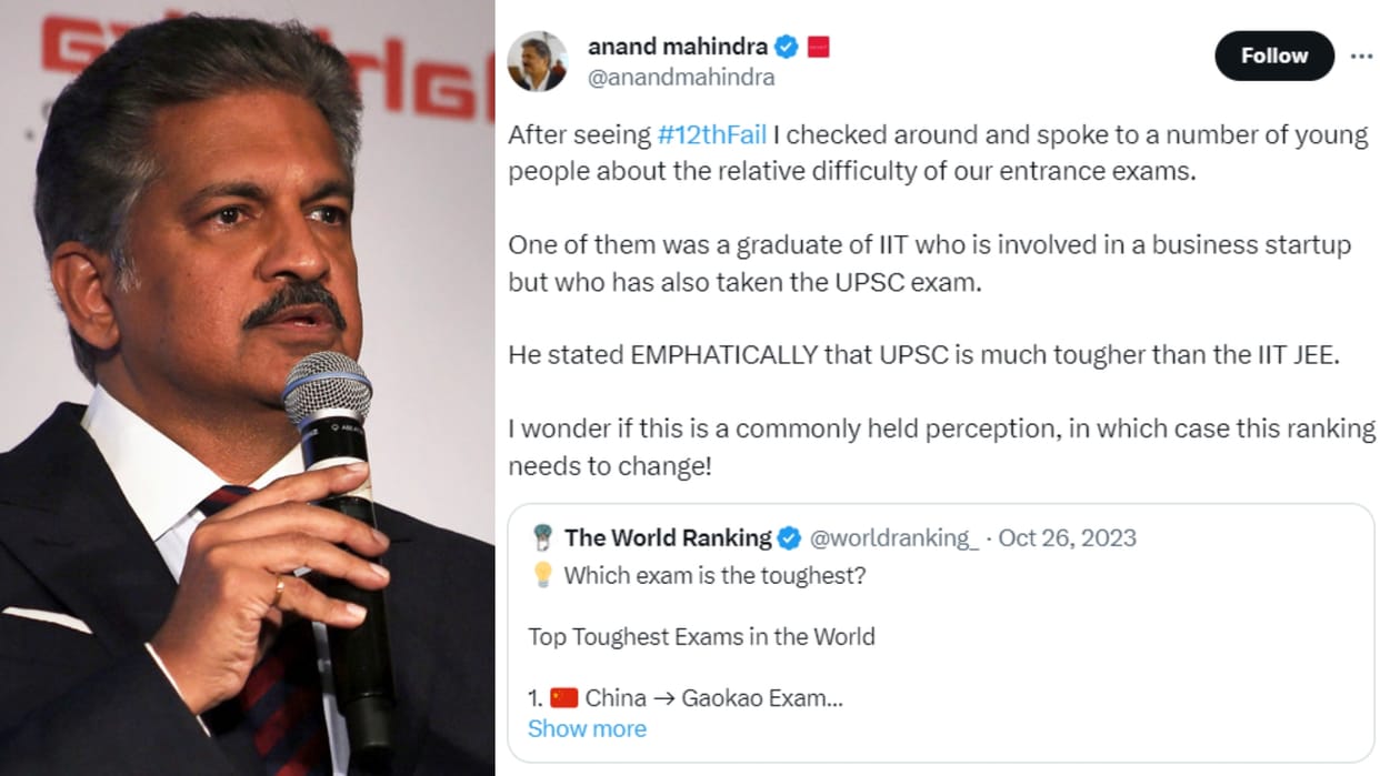 Debate broke out on Anand Mahindra tweet UPSC vs IIT JEE; Check IAS IPS Reaction on Top Toughest Exam