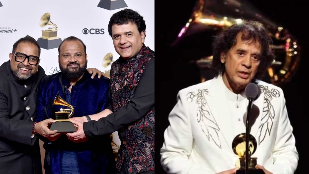 shankar mahadevan zakir hussain rakesh chaurasia Ganesh Rajagopalan ricky kej happy to receiveGrammy Award