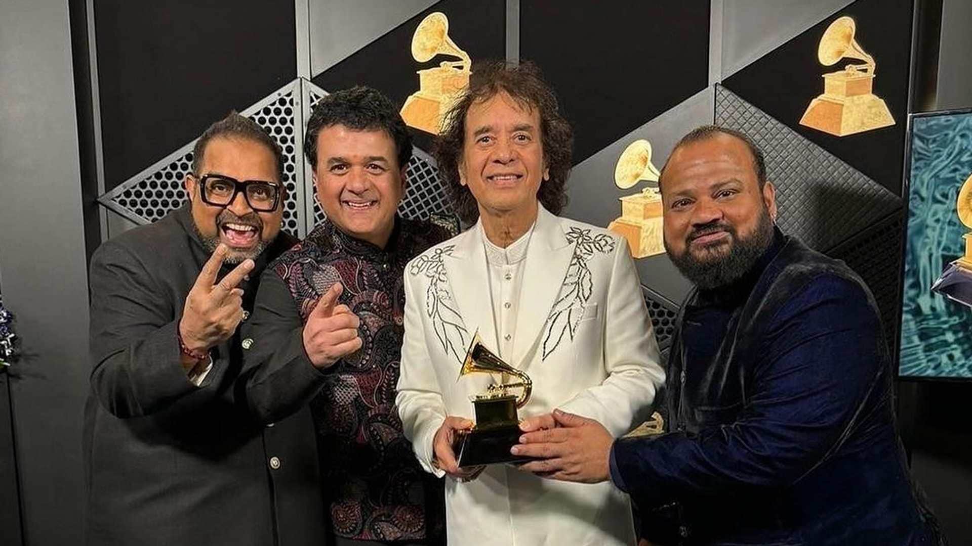 shankar mahadevan zakir hussain rakesh chaurasia Ganesh Rajagopalan ricky kej happy to receiveGrammy Award
