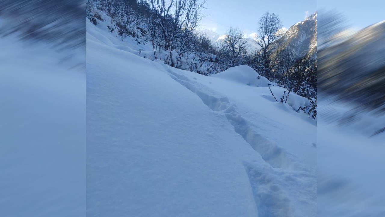 Uttarakhand Weather News Snowfall in mountains Beautiful view of Gangotri Yamunotri Dham Watch Photos