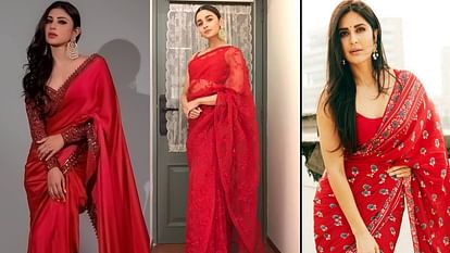 valentine's day 2024 trendy red color saree for valentines day